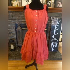 Polo by Ralph Lauren Coral Eyelet Tiered Sundress